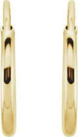 14K Yellow Gold Endless Tube 10 mm Hoop Earring