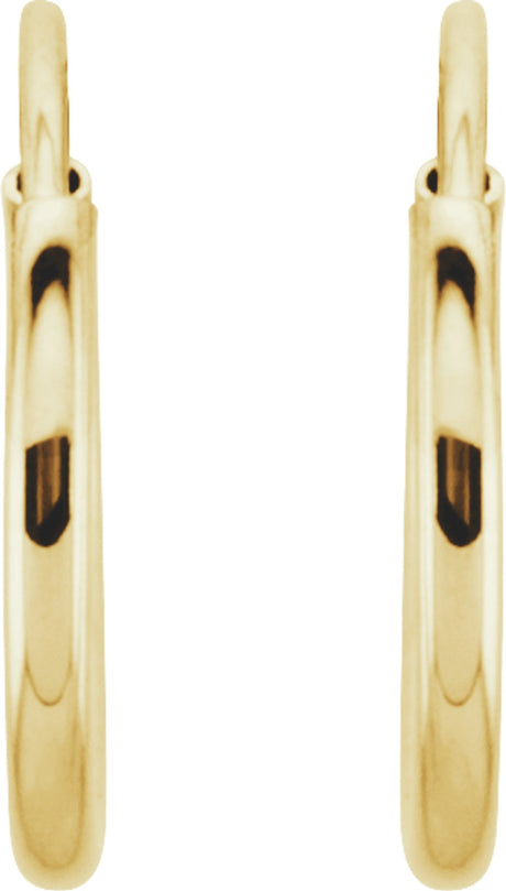 14K Yellow Gold Endless Tube 10 mm Hoop Earring