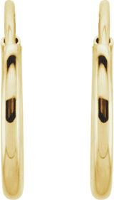 14K Yellow Endless Tube 10 mm Hoop Earring