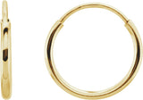 14K Yellow Gold Endless Tube 10 mm Hoop Earring