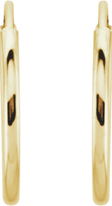 14K Yellow Gold Endless Tube 12 mm Hoop Earring