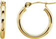 14K Yellow Gold Tube 15 mm Hoop Earrings