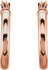 14K Rose Gold Tube 15 mm Hoop Earrings
