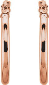 14K Rose Gold Tube 20 mm Hoop Earrings