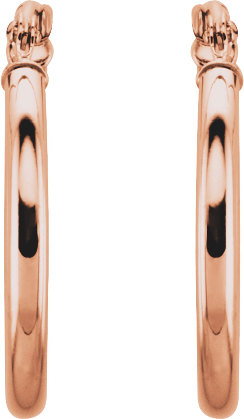 14K Rose Gold Tube 20 mm Hoop Earrings