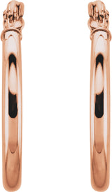 14K Rose Gold Tube 20 mm Hoop Earrings