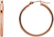 14K Rose Gold Tube 25 mm Hoop Earrings