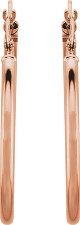 14K Rose Gold Tube 30 mm Hoop Earrings