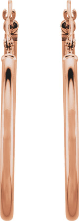14K Rose Gold Tube 30 mm Hoop Earrings