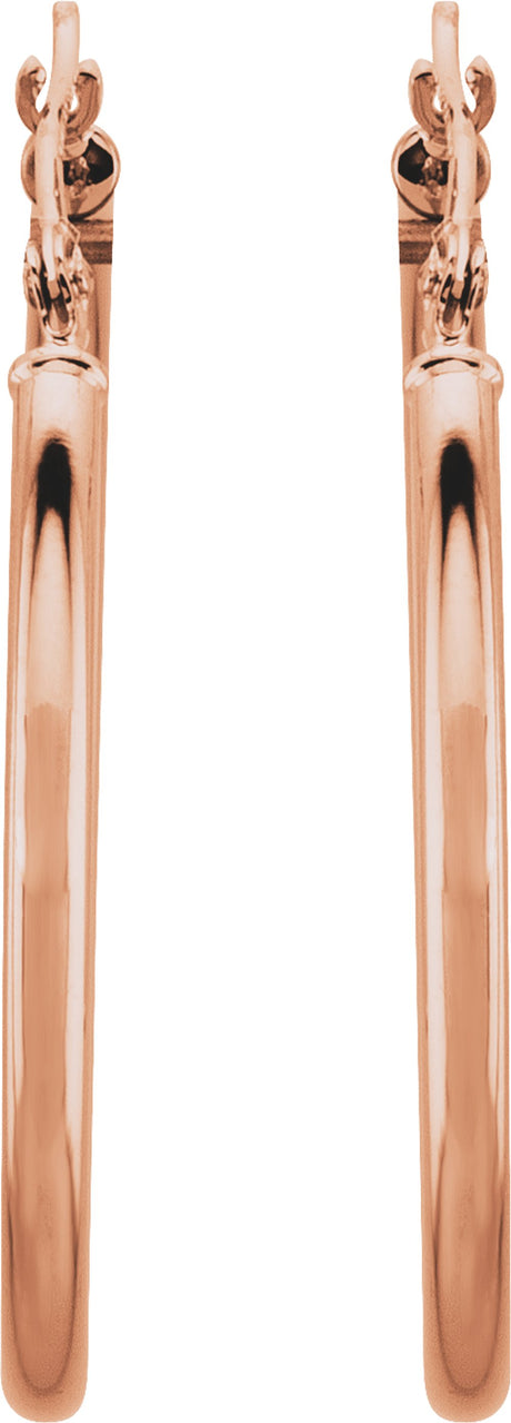 14K Rose Gold Tube 30 mm Hoop Earrings