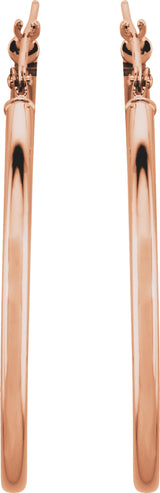 14K Rose Gold Tube 34 mm Hoop Earrings