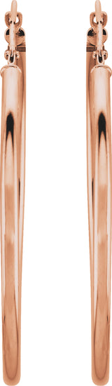14K Rose Gold Tube 40 mm Hoop Earrings