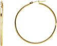 14K Yellow Gold Tube 40 mm Hoop Earrings
