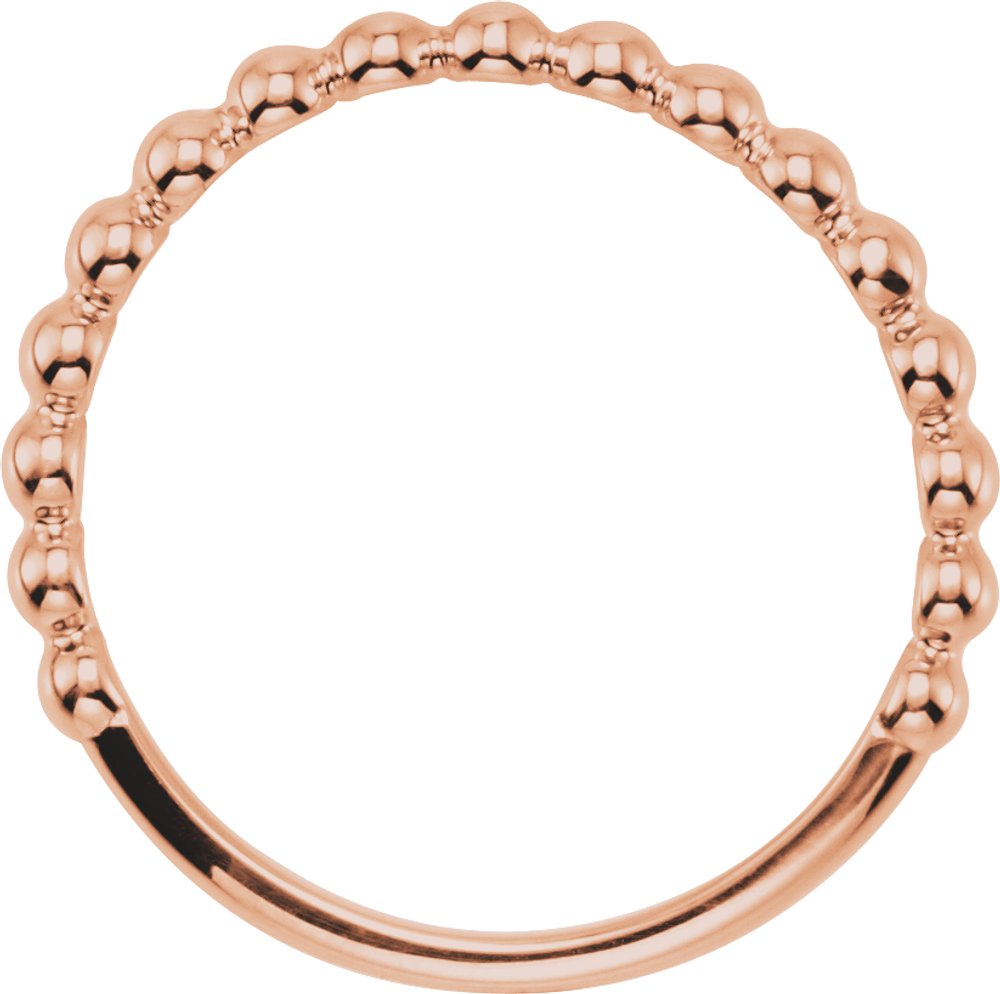14K Rose Gold Stackable Beaded Ring