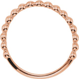 14K Rose Gold Stackable Beaded Ring