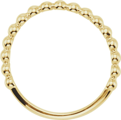 14K Yellow Gold Stackable Beaded Ring