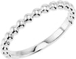 14K White Gold Stackable Beaded Ring