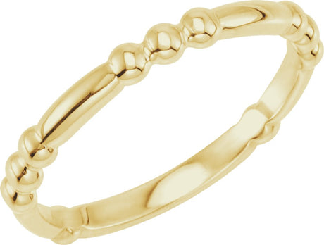 14K Yellow Stackable Bead Ring