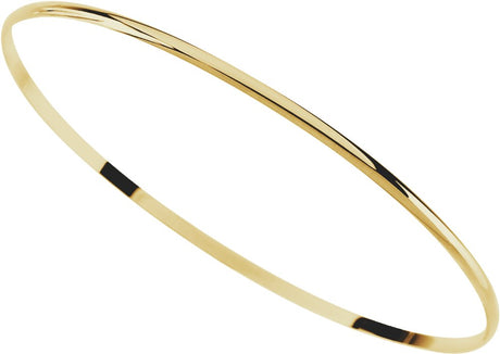 14K Yellow Engravable 2 mm Half Round Bangle 7 1/2" Bracelet