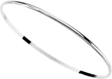 14K White Engravable 2 mm Half Round Bangle 7 1/2" Bracelet