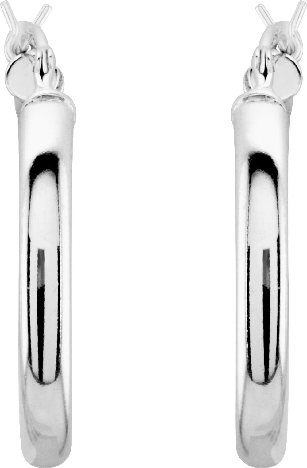 Sterling Silver Tube 20 mm Hoop Earrings