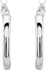 Sterling Silver Tube 20 mm Hoop Earrings