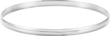 14K White Gold Engravable 4 mm Half Round Bangle 7 1/2" Bracelet