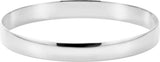 14K White Gold Engravable 6 mm Half Round Bangle 7 1/2" Bracelet