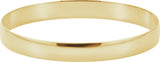 14K Yellow Gold Engravable 6 mm Half Round Bangle 7 1/2" Bracelet