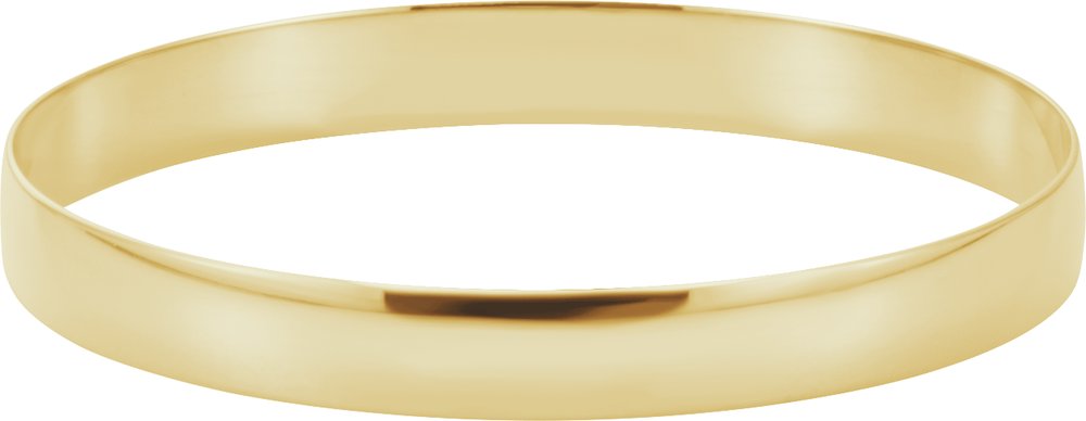 14K Yellow Gold Engravable 6 mm Half Round Bangle 7 1/2" Bracelet