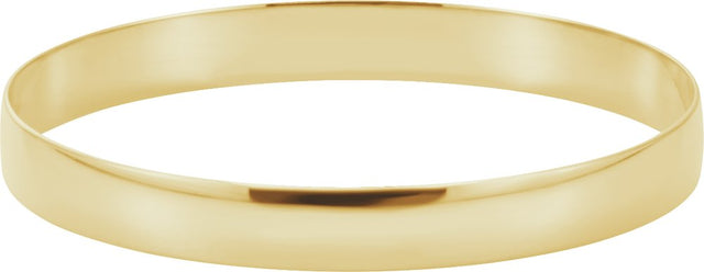 14K Yellow Gold Engravable 6 mm Half Round Bangle 7 1/2" Bracelet