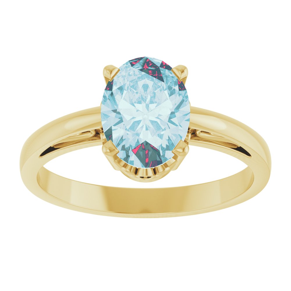 14K Yellow Natural Sky Blue Topaz Ring