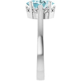 14K White Natural Sky Blue Topaz Ring