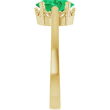 14K Yellow Gold Lab-Grown Emerald Ring