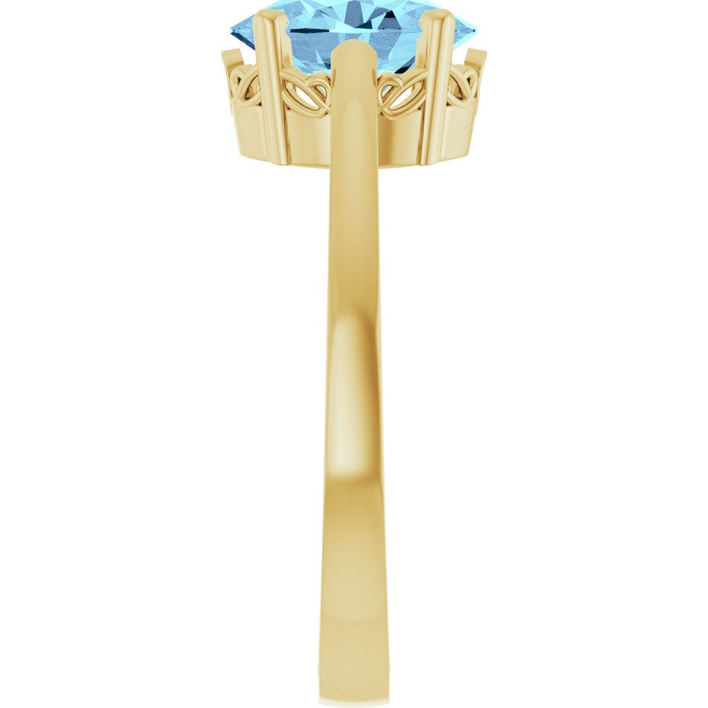 14K Yellow Gold Natural Aquamarine Ring