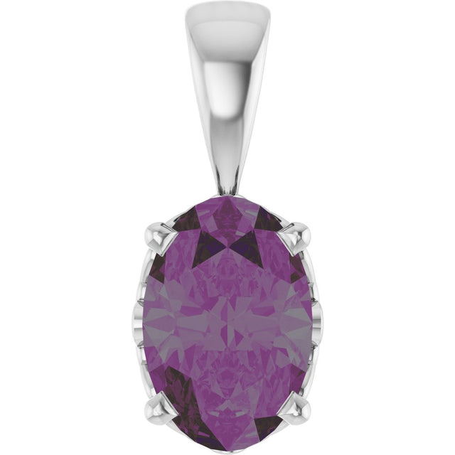 14K White Gold Lab-Grown Alexandrite Pendant