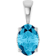 14K White Gold Natural Aquamarine Pendant