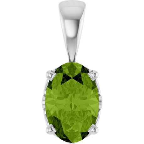 Sterling Silver Natural Peridot Pendant