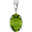 14K White Gold Natural Peridot Pendant