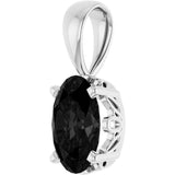14K White Gold Natural Black Onyx Pendant