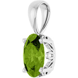 14K White Natural Peridot Pendant