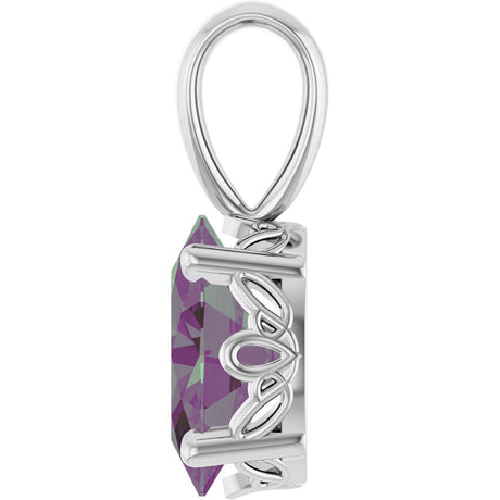 14K White Gold Lab-Grown Alexandrite Pendant