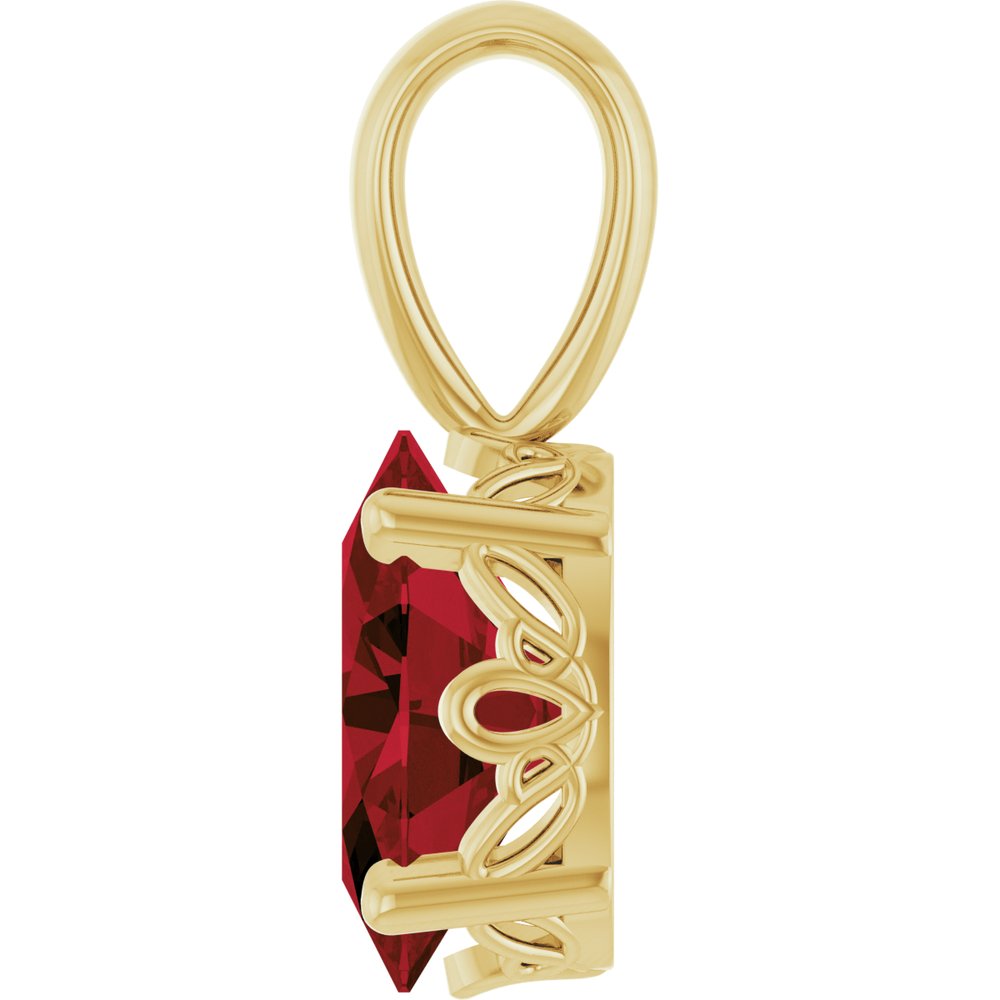 14K Yellow Gold Natural Mozambique Garnet Pendant