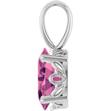 Sterling Silver Natural Pink Tourmaline Pendant