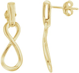 14K Yellow Infinity-Inspired Dangle Earrings