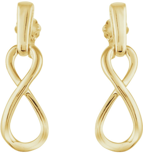 14K Yellow Infinity-Inspired Dangle Earrings