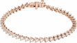 14K Rose 4 3/4 CTW Lab-Grown Diamond Line 7 1/4" Bracelet