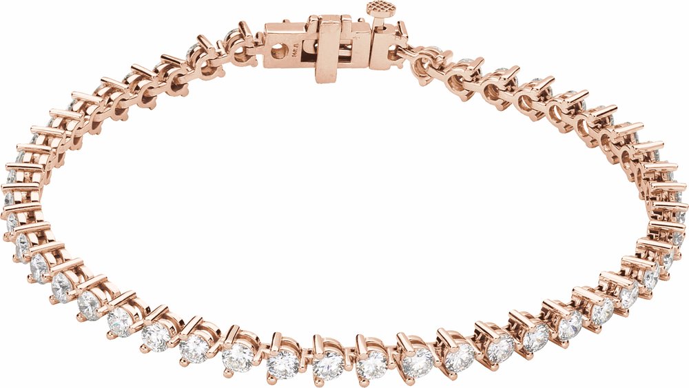 14K Rose 4 3/4 CTW Lab-Grown Diamond Line 7 1/4" Bracelet