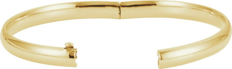 14K Yellow Gold 6.5 mm Hinged Bangle 7" Bracelet