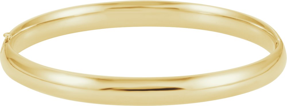 14K Yellow Gold 6.5 mm Hinged Bangle 7" Bracelet